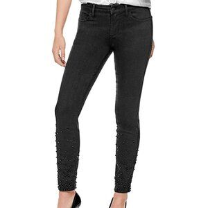 Guess Embellished Mid-Rise Skinny Jean Black 24